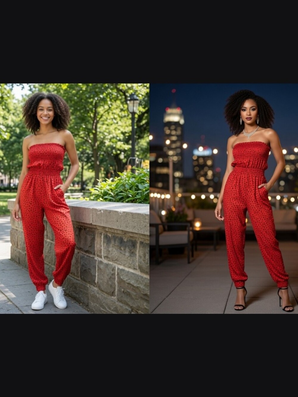 Aritzia Sunday Best Jumpsuit in High Risk Red/Black leopard animal print Medium